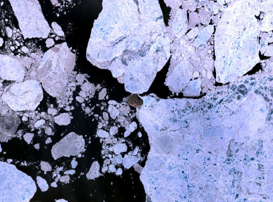 NASA Landsat photo of Hans Island