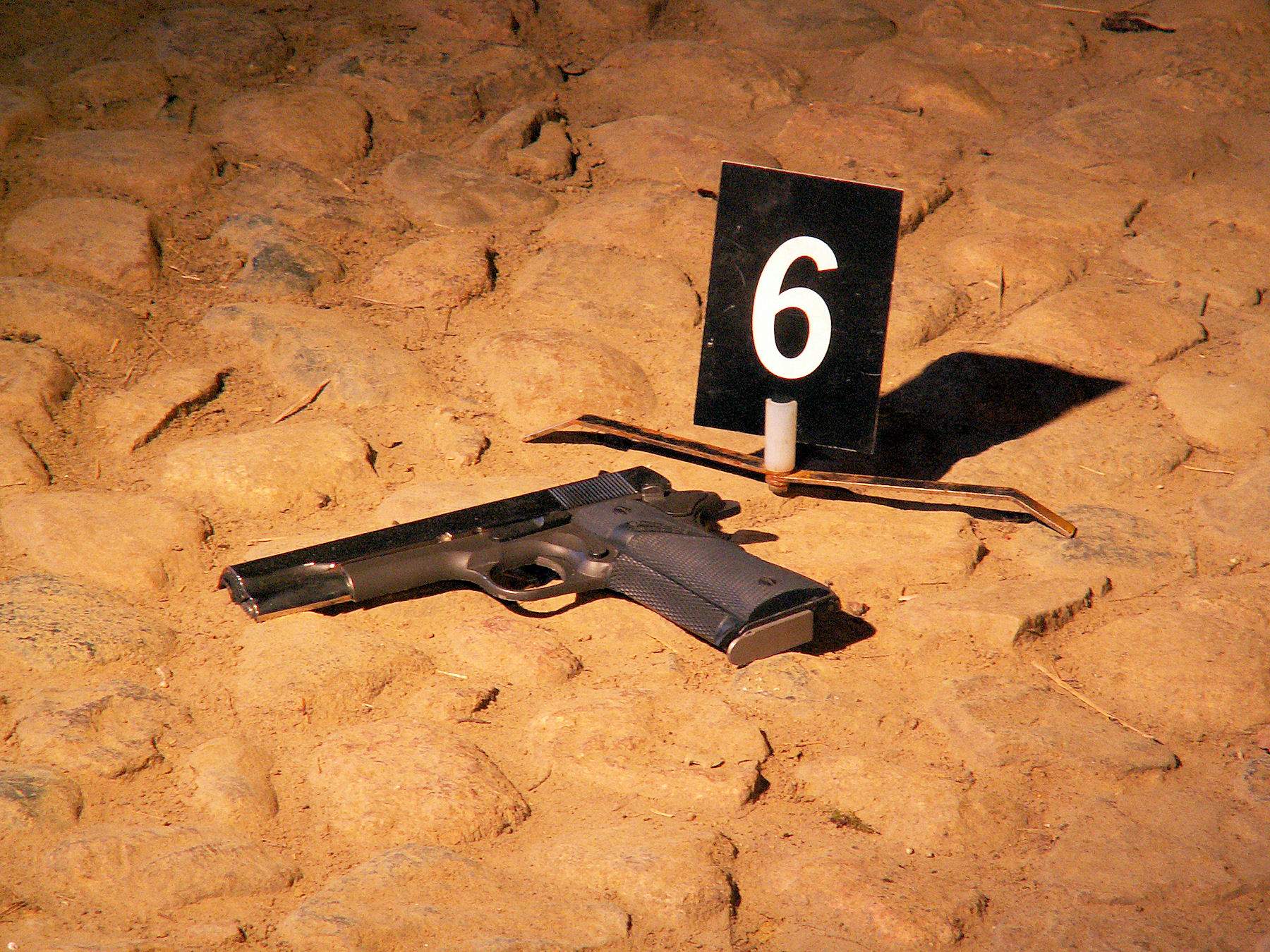 A gun as evidence (Photo by Marcel Burger)