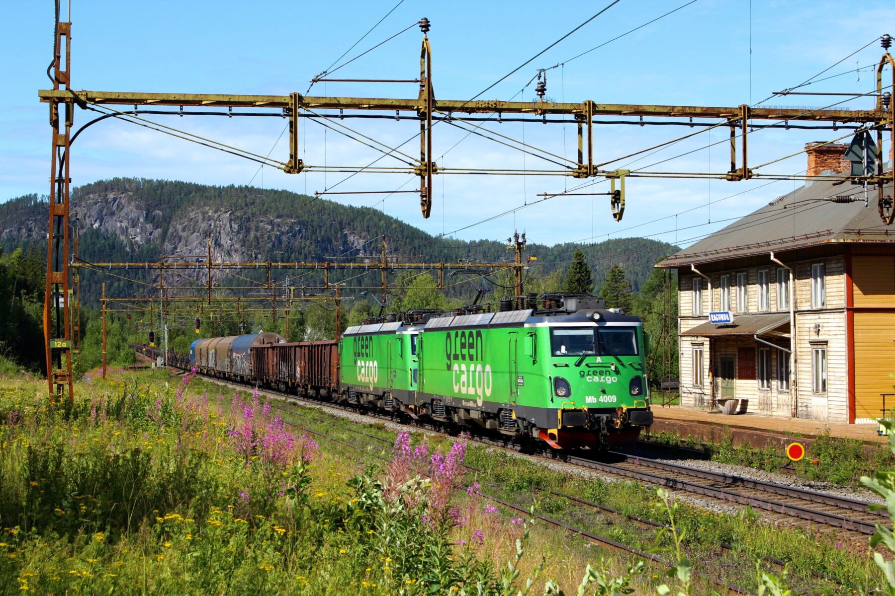 Green Cargo goods transport by rail in Sweden, July 2023 (Press photo: Adam Karlsson/Green Cargo)